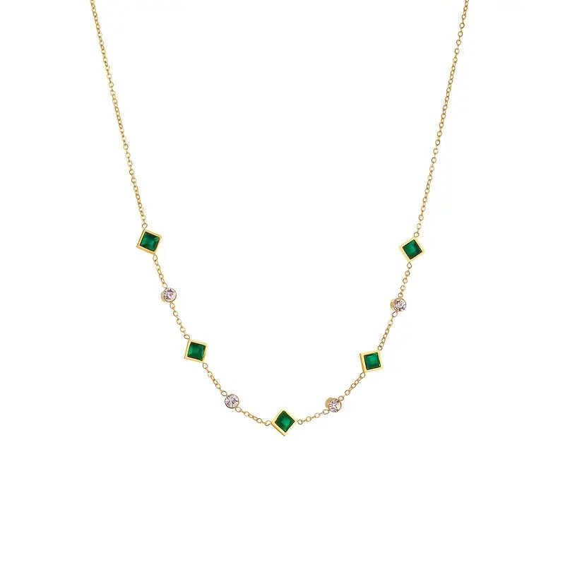 Collana in smeraldo Amelisse Glenwyn | Colore oro