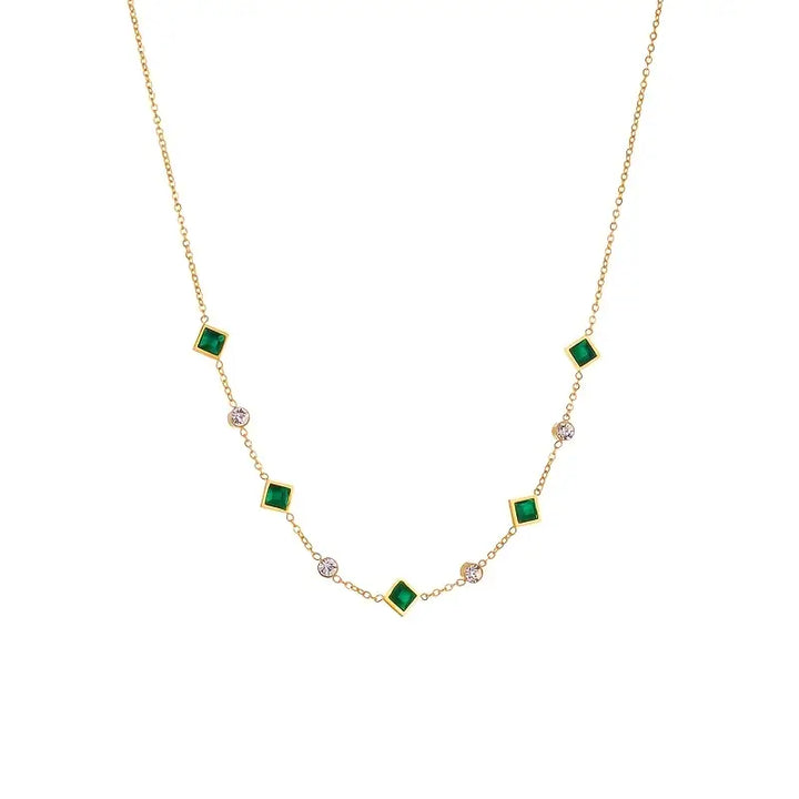 Collana in smeraldo Amelisse Glenwyn | Colore oro