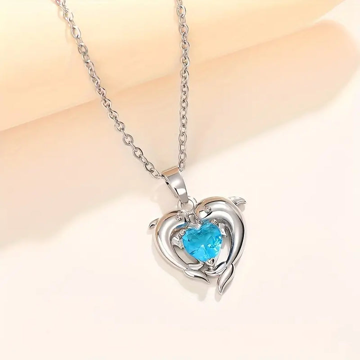 Collana Ocean Heart Twins | Tonalità Argento