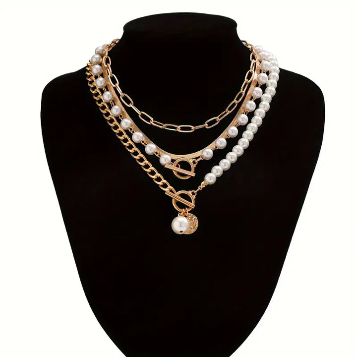 Set di Collana Vintage con Catena a Serpente in Tonalità Oro