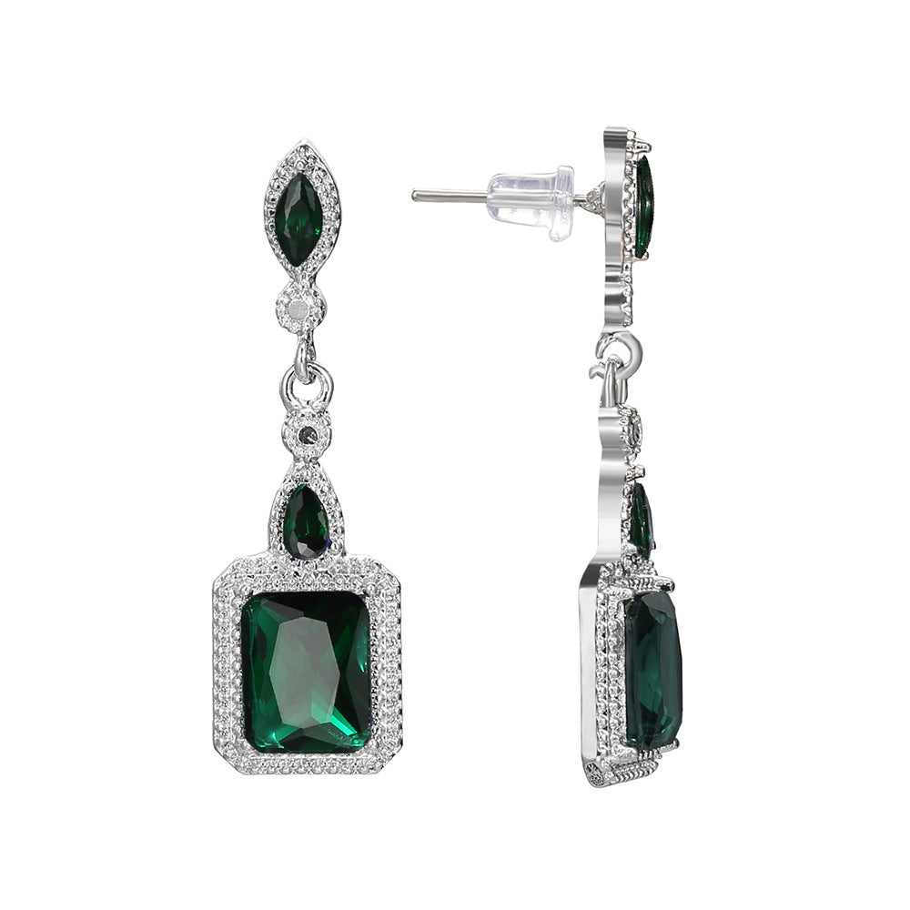 Orecchini Clarion Verdancia Emerald | Tonalità Argento