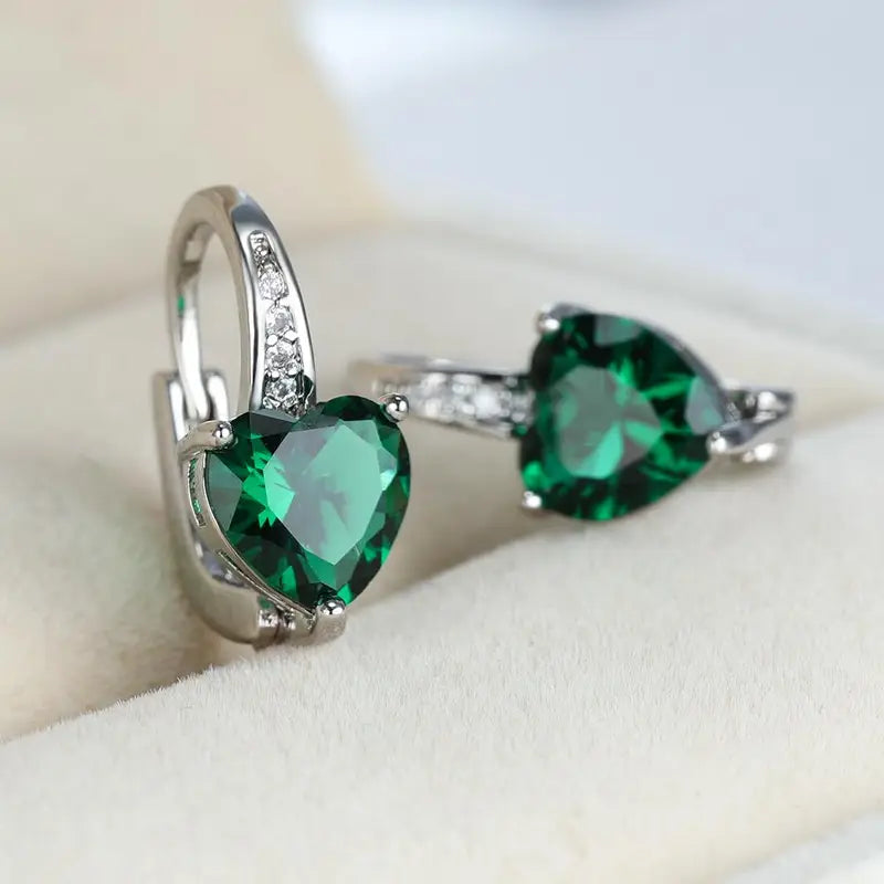 Orecchini Lunara Greystelle in Smalto Verde | Tonalità Argento