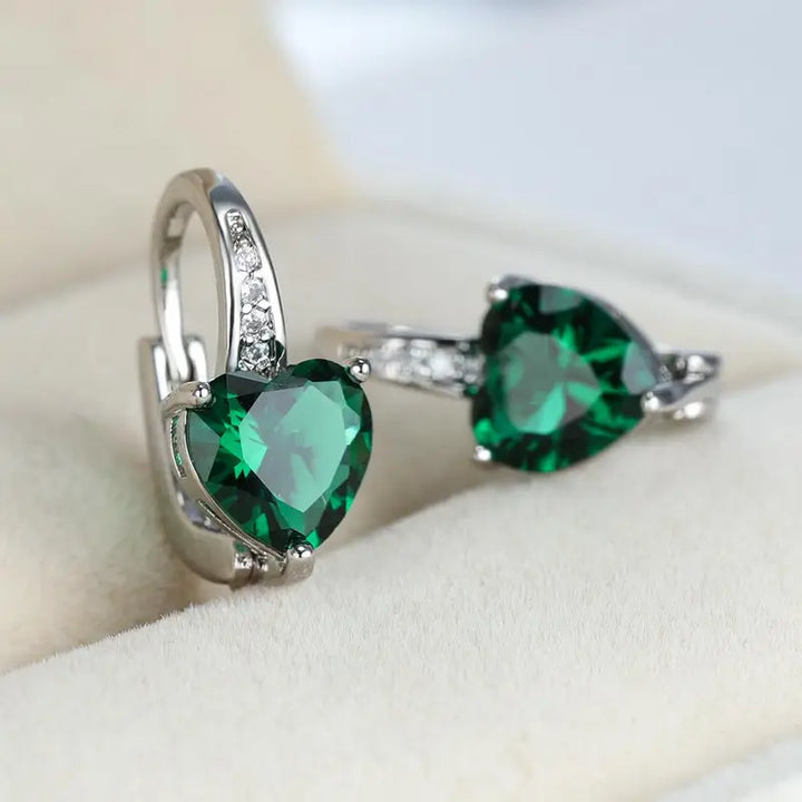 Orecchini Lunara Greystelle in Smalto Verde | Tonalità Argento