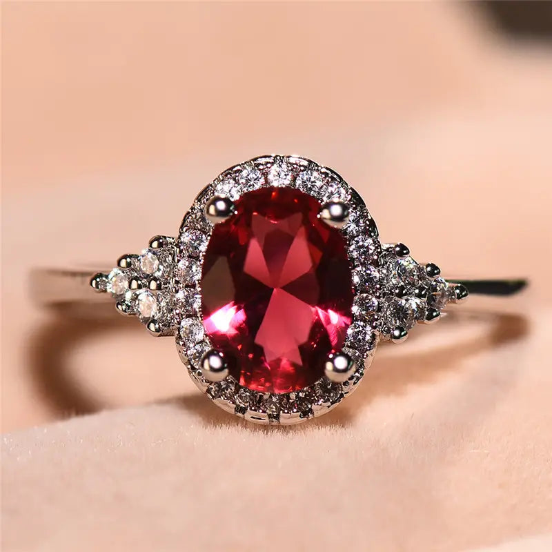 Anello Kirelle Emberlain Rubino - Tonalità Argento
