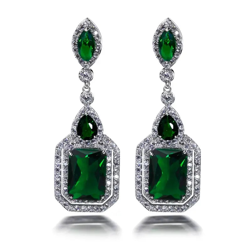 Orecchini Clarion Verdancia Emerald | Tonalità Argento