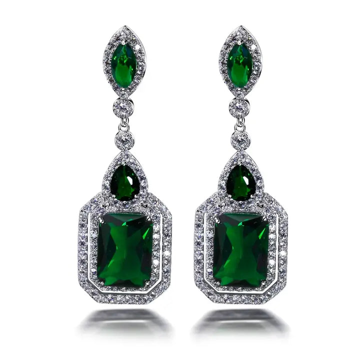 Orecchini Clarion Verdancia Emerald | Tonalità Argento
