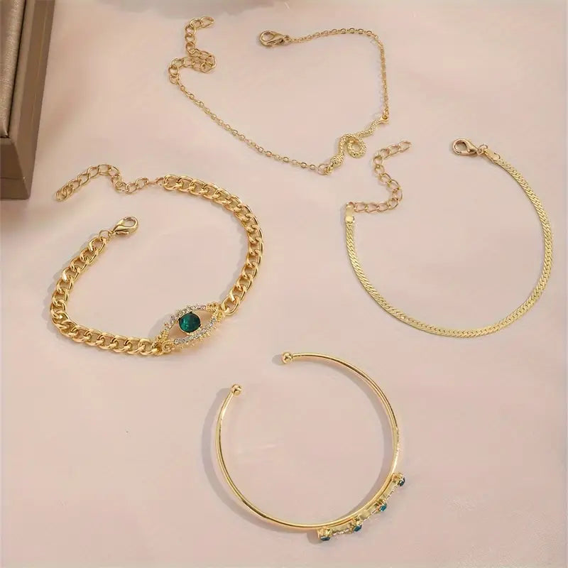 Set di Bracciali Serpina Veyra in Verde Smeraldo | Colore Oro