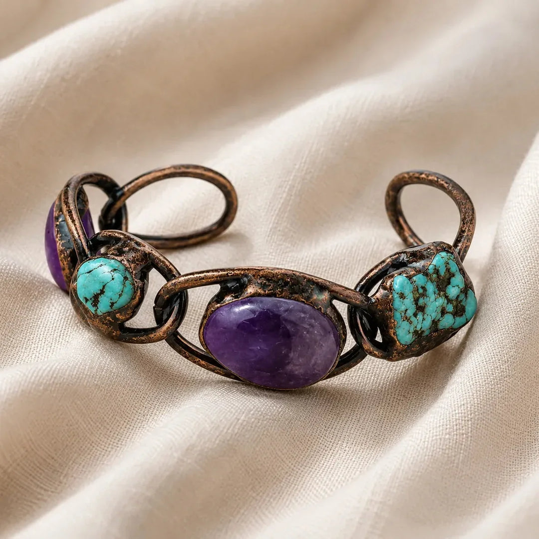 Bracciale rigido con pietra ovale