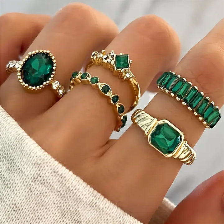 Set di anelli Zarina con smeraldo | Oro