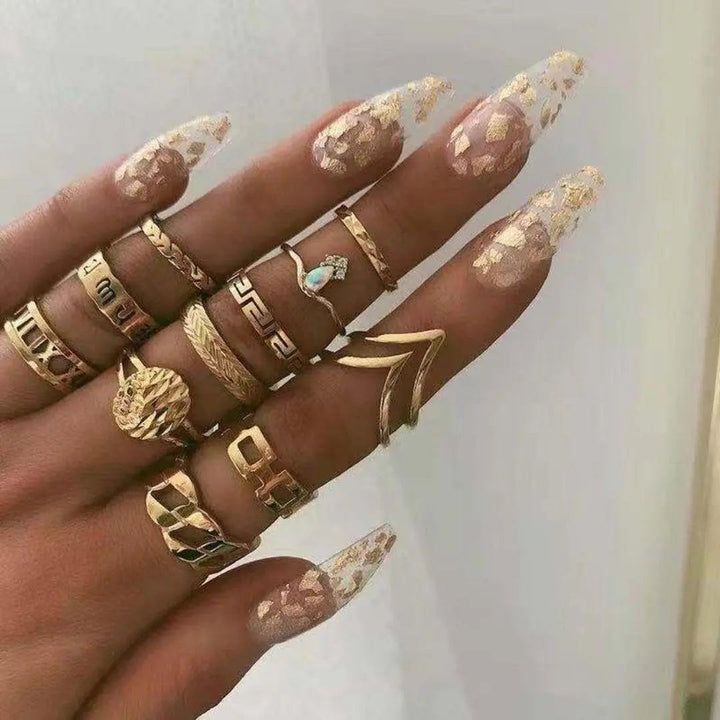 Set di Anelli Boho – 8 a 12 Anelli Misti