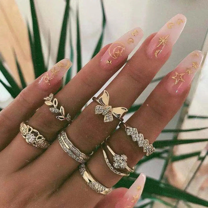 Set di anelli Boho – 8 a 12 anelli misti