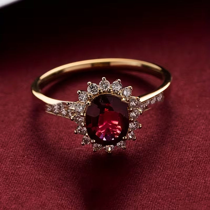 Anello Rubino Imperatrice Rossa - Tonalità Oro