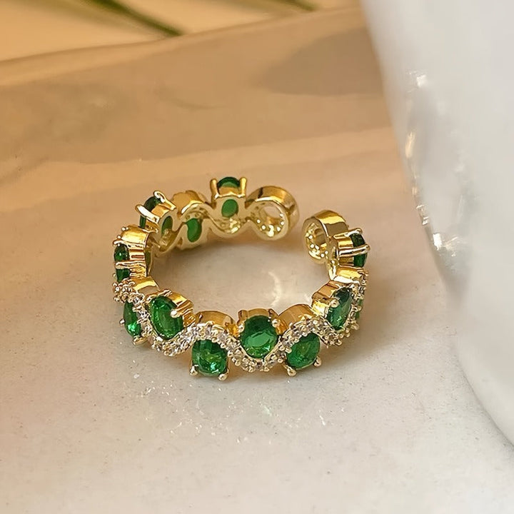 Anello Calira in Smaraldo Aperto | Tonalità Oro