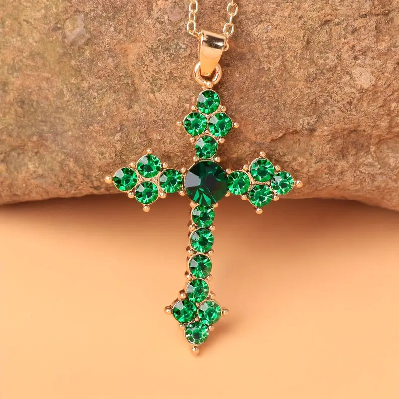 Collana Veridienne Croixheart in smeraldo | Tonalità oro