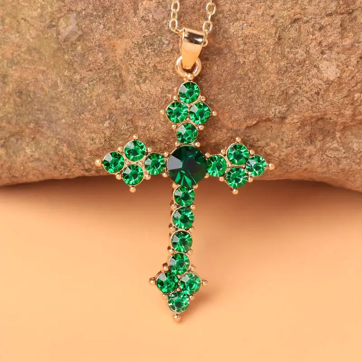Collana Veridienne Croixheart in smeraldo | Tonalità oro