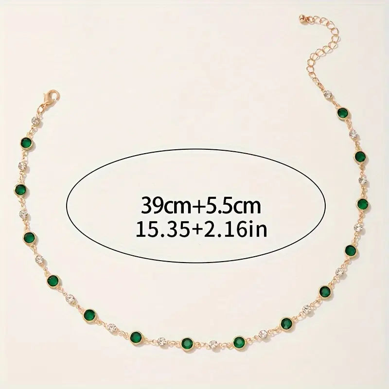 Collana con pendente verde smeraldo