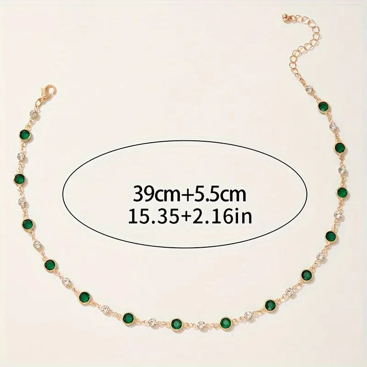 Collana con pendente verde smeraldo