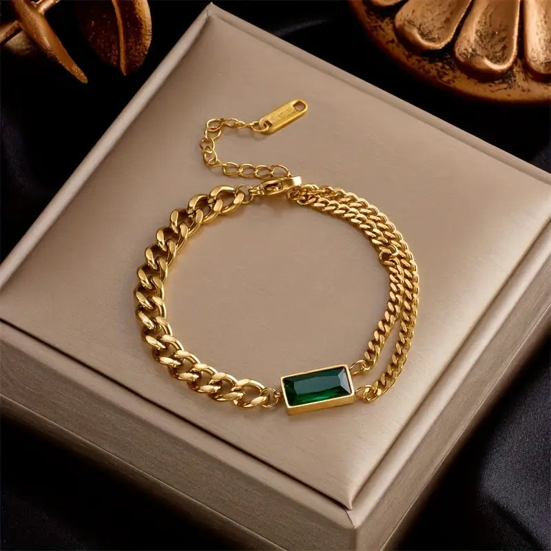 Bracciale in smeraldo Elodie Veyrac | Tonalità oro