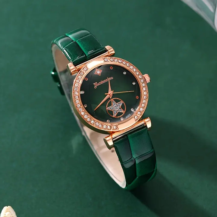 Set di Gioielli Verdantra Timecourt in Oro con Gemma Verde Smeraldo