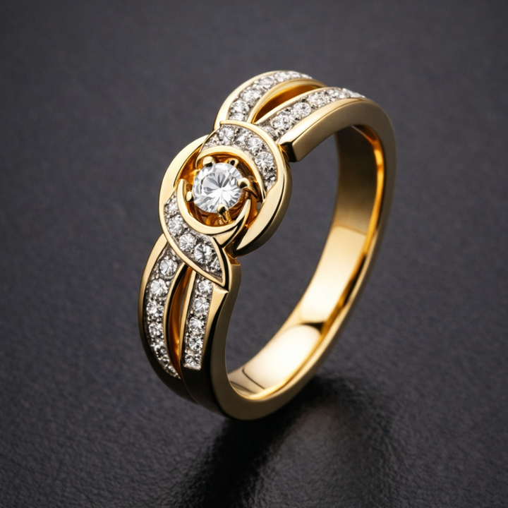 Anello Infinito in Oro con Cristallo