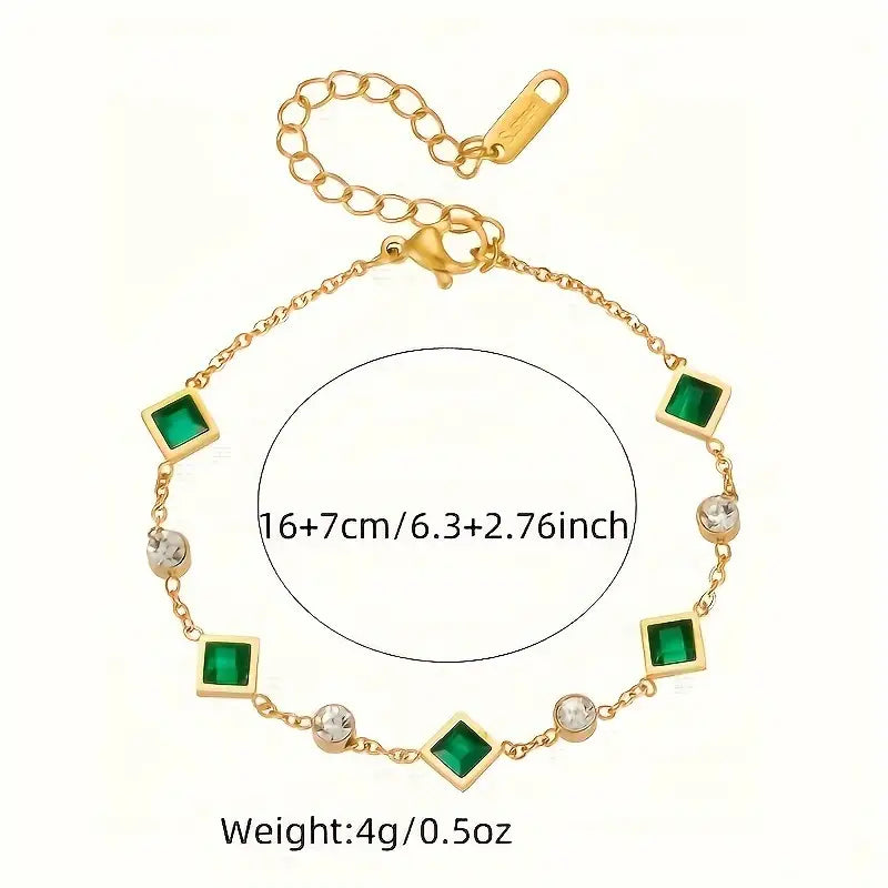 Bracciale Amelisse Glenwyn in smeraldo | Tonalità oro