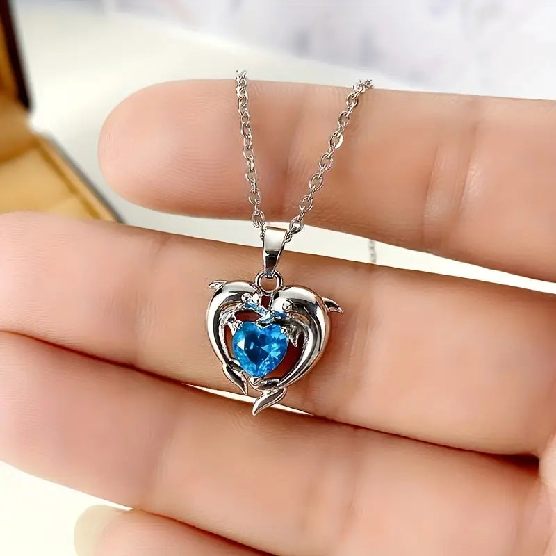 Collana Gemelli Cuore Marino | Oro Bianco