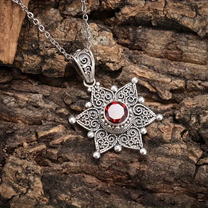 Collana Jessindra Carmalyth in Rubino - Tonalità Argento