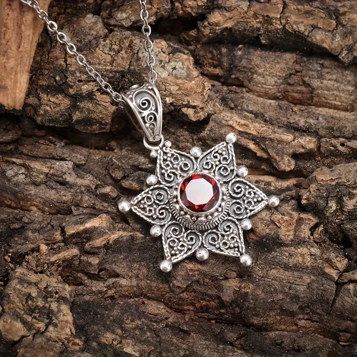 Collana Jessindra Carmalyth in Rubino - Tonalità Argento