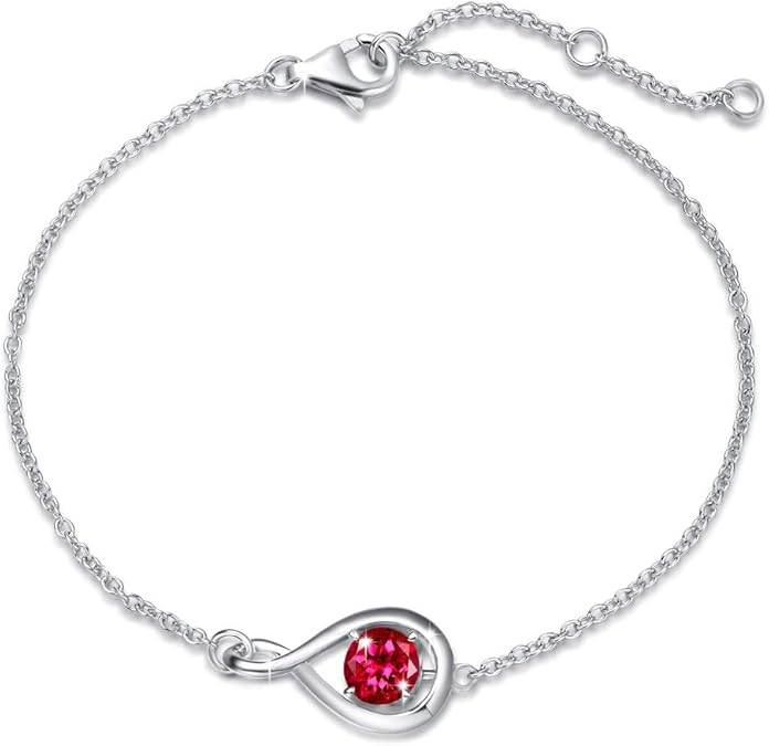 Bracciale Infinity Ruby - Tonalità Argento
