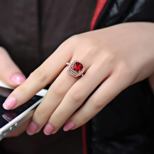 Anello Halo Rubino Straordinario - Oro Rosa