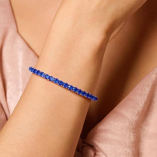 Bracciale Tennis in Zaffiro | Colore Argento