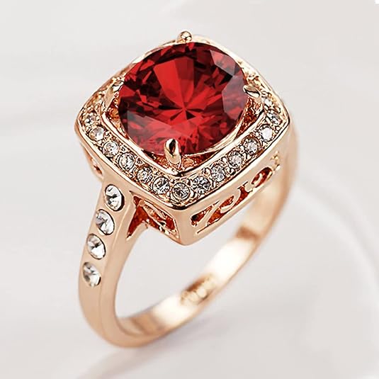 Anello Halo Rubino Straordinario - Oro Rosa