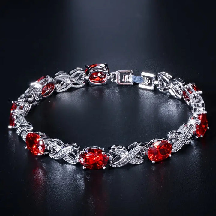Bracciale Alendra Flameaux Rubino - Tonalità Argento
