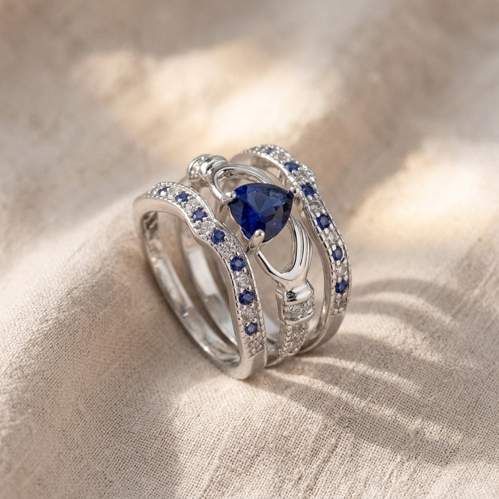 Set di Anelli di Lusso Azura Eterni | Tonalità Argento