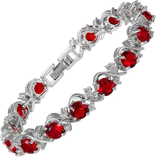 Bracciale Tennis Ruby Vine - Tonalità Argento