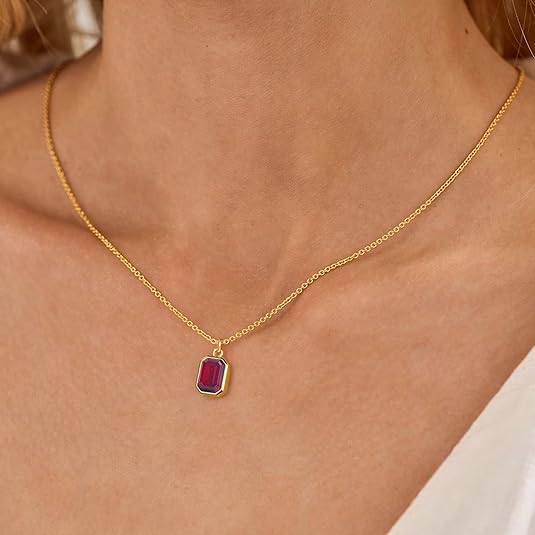 Collana in Rubino a Catena Sovrapposta - Tonalità Oro