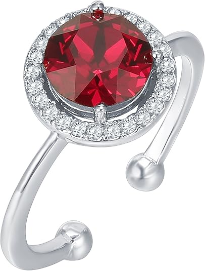 Anello Promessa Rubino Glow Cremisi - Tonalità Argento