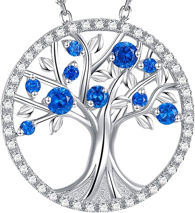 Collana Albero della Vita in Zaffiro | Tonalità Argento