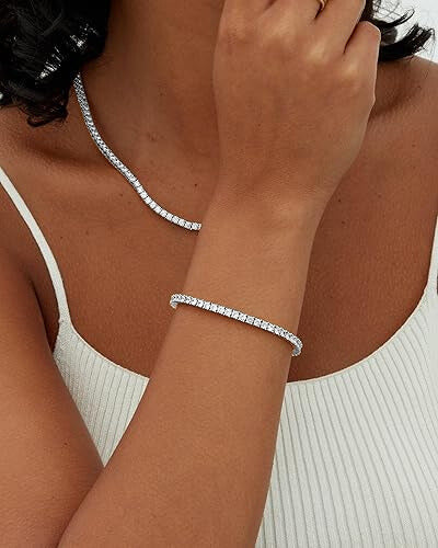 Bracciale da tennis in cristallo a doppia fila