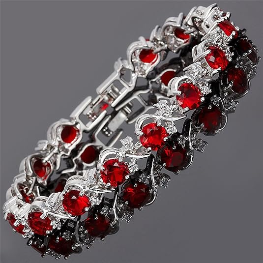 Bracciale Tennis Ruby Vine - Tonalità Argento
