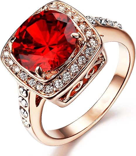 Anello Halo Rubino Straordinario - Oro Rosa