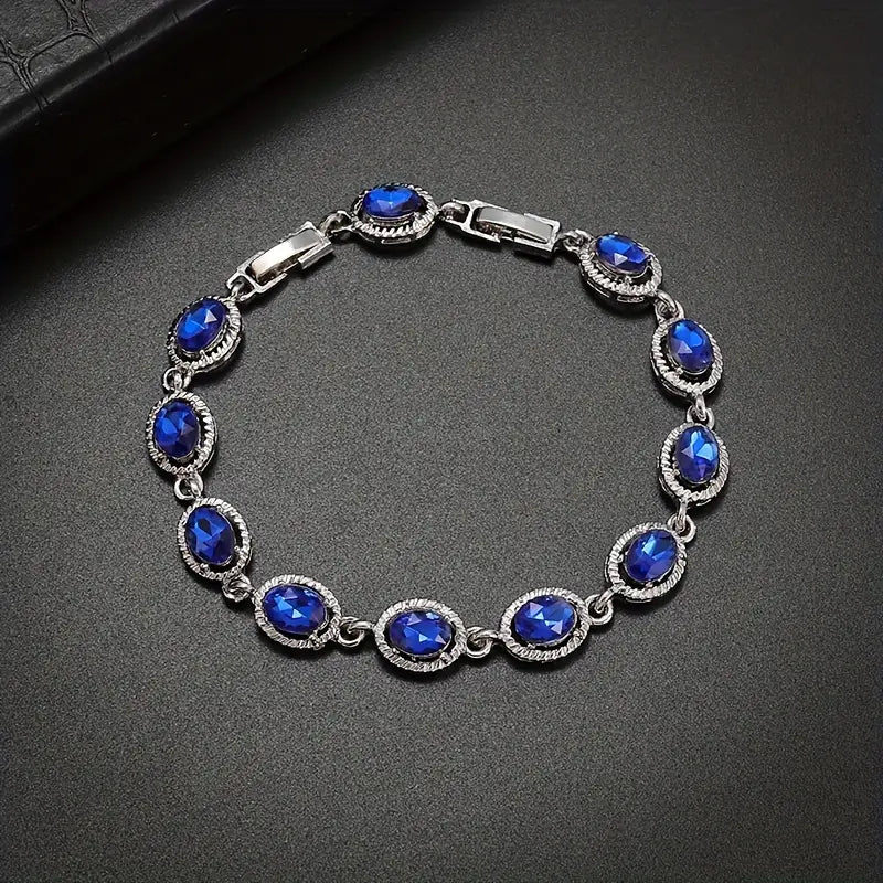 Bracciale rotondo con zaffiro | Oro bianco
