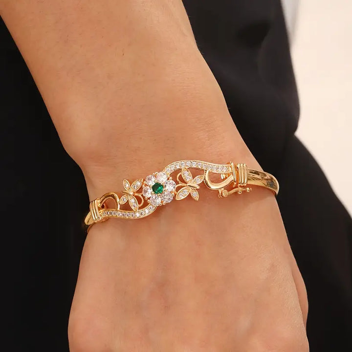 Bracciale Isla Beaumont in smeraldo | Tonalità oro
