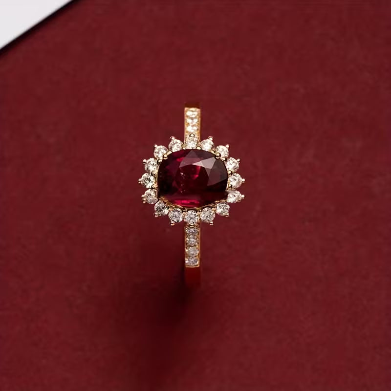 Anello Rubino Imperatrice Rossa - Tonalità Oro