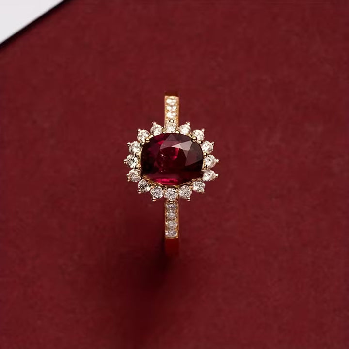 Anello Rubino Imperatrice Rossa - Tonalità Oro