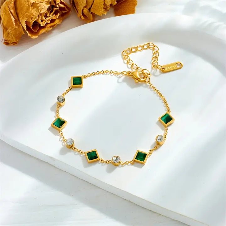 Bracciale Amelisse Glenwyn in smeraldo | Tonalità oro