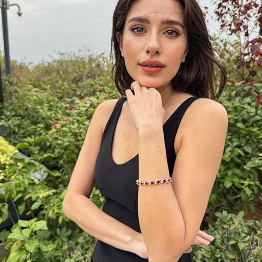 Bracciale Tennis Ruby Vine - Tonalità Argento