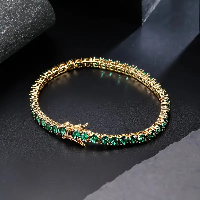 Bracciale Tennis in Smaraldo Aliona Virelli | Tonalità Oro