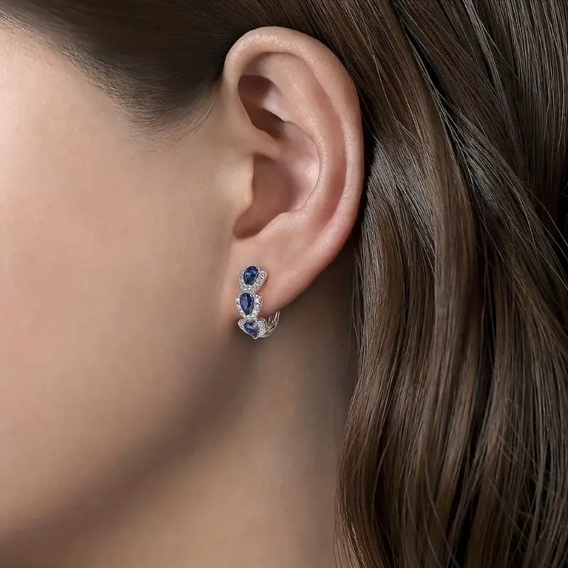 Orecchini Royal Sapphire Crest | Colore Argento