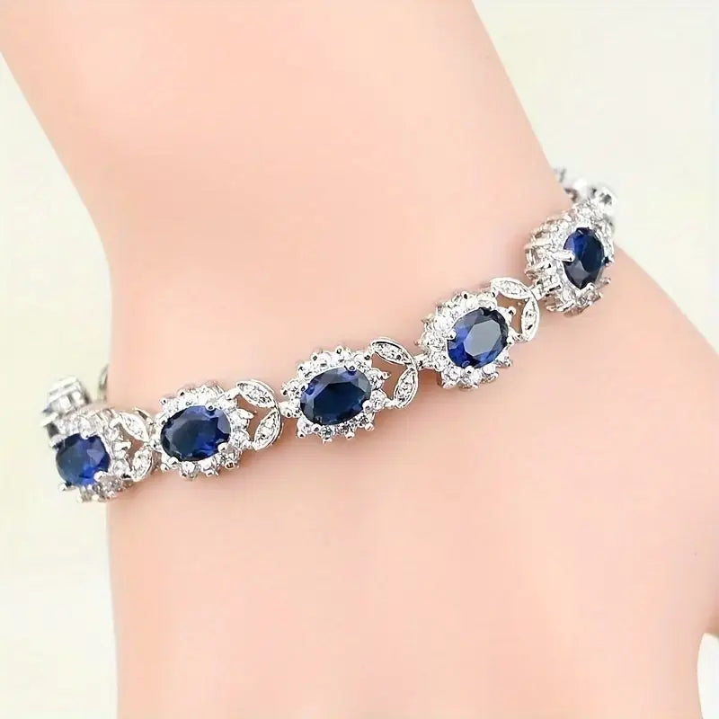 Bracciale Iris con zaffiro blu | Oro bianco